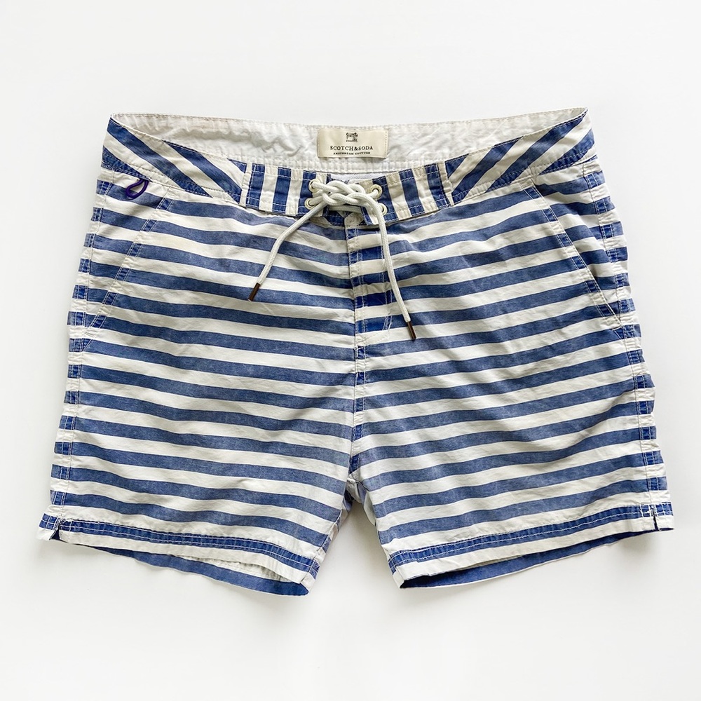 Scotch & Soda Short Striped Swim Trunks size: Med